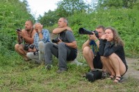 Photography and observation | My friend watching and taking pictures bear. Left Vasek, Milan, Tomas, Martin, Irina, Bystraya river