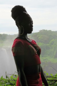 Girl, wife and falls | Negress with waterfalls, Zimbabwe