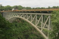 Victoria Falls Bridge | Lenght 198 m, height 128 m, Zambie on the left site, Zimbabwe on the right site