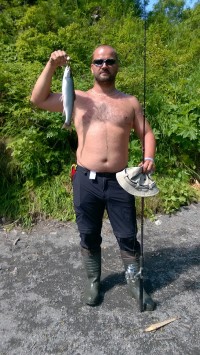 Successful fisherman | My friend Vasek, On Bystraya river